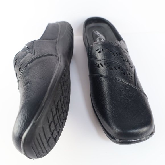 Easy Street Perforated Women Mules Black 10M- 0147 - Picture 3 of 15